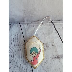 Vintage Precious Moments Fabric Ornament Possibly Handmade